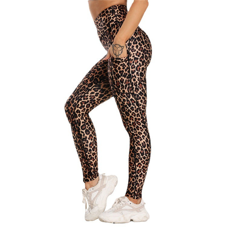 Wish is selling new pocket printed sexy hip lift high waist high stretch yoga pants